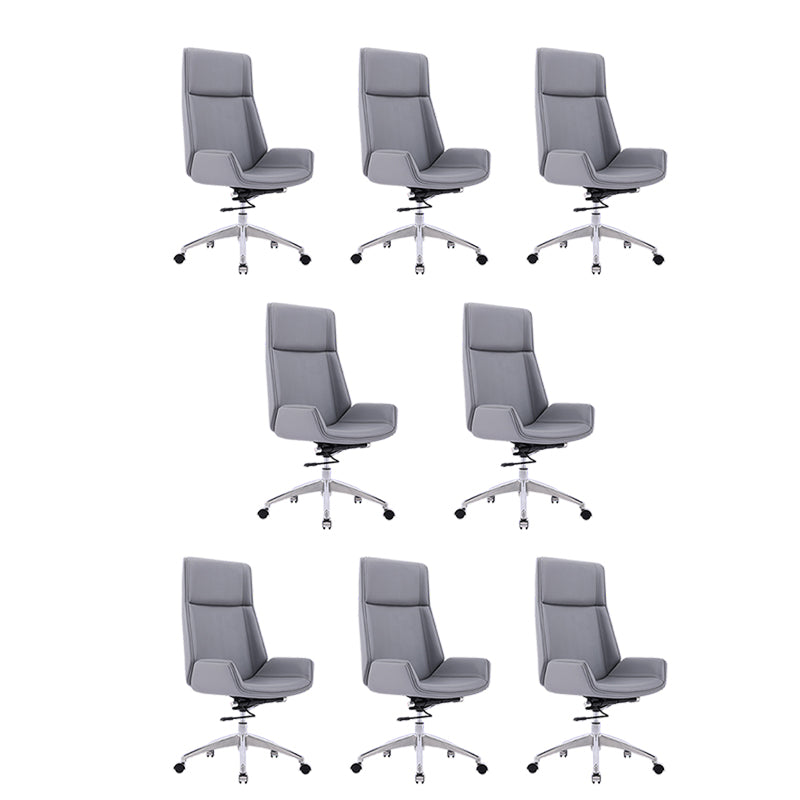 Contemporary Ergonomic Office Chair Adjustable Seat Height Desk Chair Grey 8 Piece Set Clearhalo 'furn' 'furn_office_chair' 'Furniture' 'Office Chairs' 'Office Furniture' 'office_chair' 5934299