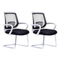 Mid-Back Office Chair Contemporary Ergonomic No Wheels Desk Chair White-Black 2 Piece Set Clearhalo 'furn' 'furn_office_chair' 'Furniture' 'Office Chairs' 'Office Furniture' 'office_chair' 5934350
