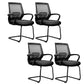 Mid-Back Office Chair Contemporary Ergonomic No Wheels Desk Chair Black 4 Piece Set Clearhalo 'furn' 'furn_office_chair' 'Furniture' 'Office Chairs' 'Office Furniture' 'office_chair' 5934354