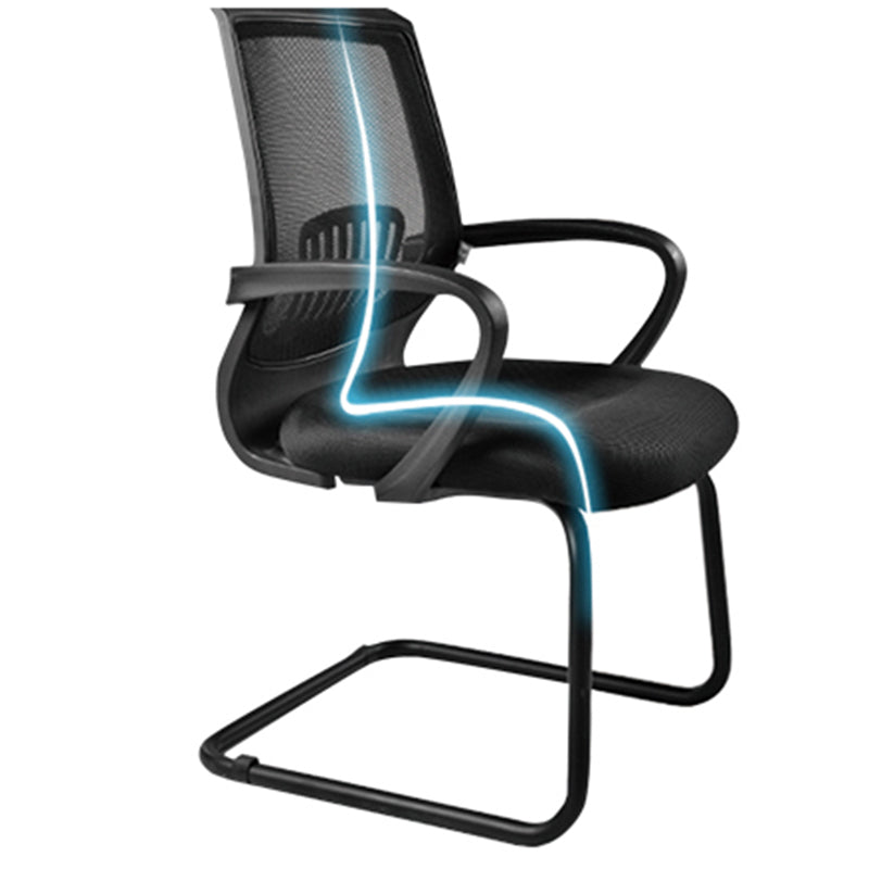 Mid-Back Office Chair Contemporary Ergonomic No Wheels Desk Chair Clearhalo 'furn' 'furn_office_chair' 'Furniture' 'Office Chairs' 'Office Furniture' 'office_chair' 5934355