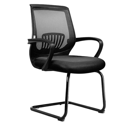Mid-Back Office Chair Contemporary Ergonomic No Wheels Desk Chair Black 1 Piece Clearhalo 'furn' 'furn_office_chair' 'Furniture' 'Office Chairs' 'Office Furniture' 'office_chair' 5934356