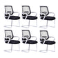 Mid-Back Office Chair Contemporary Ergonomic No Wheels Desk Chair White-Black 6 Piece Set Clearhalo 'furn' 'furn_office_chair' 'Furniture' 'Office Chairs' 'Office Furniture' 'office_chair' 5934358