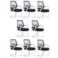 Mid-Back Office Chair Contemporary Ergonomic No Wheels Desk Chair White-Black 8 Piece Set Clearhalo 'furn' 'furn_office_chair' 'Furniture' 'Office Chairs' 'Office Furniture' 'office_chair' 5934359