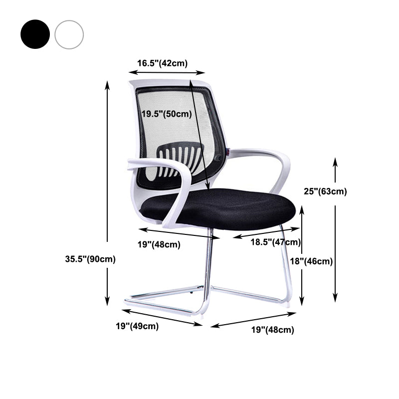 Mid-Back Office Chair Contemporary Ergonomic No Wheels Desk Chair Clearhalo 'furn' 'furn_office_chair' 'Furniture' 'Office Chairs' 'Office Furniture' 'office_chair' 5934361