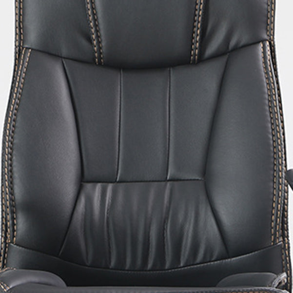 コンテンポラリーアームチェア調整可能なシート高さ固定腕黒革のオフィスチェア