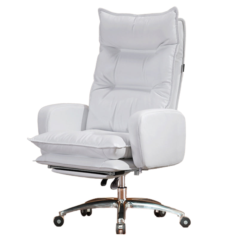 Modern Padded Arms Managers Chair Adjustable Seat Height Chair White 1 Piece Clearhalo 'furn' 'furn_office_chair' 'Furniture' 'Office Chairs' 'Office Furniture' 'office_chair' 5934377