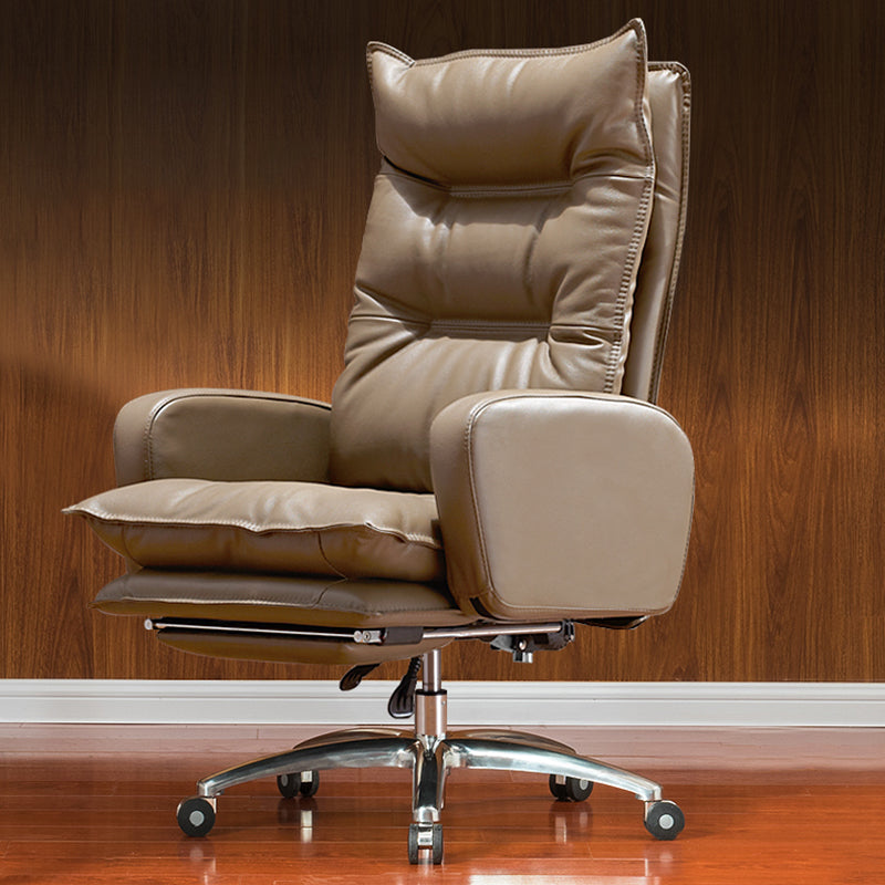 Modern Padded Arms Managers Chair Adjustable Seat Height Chair Khaki 1 Piece Clearhalo 'furn' 'furn_office_chair' 'Furniture' 'Office Chairs' 'Office Furniture' 'office_chair' 5934378