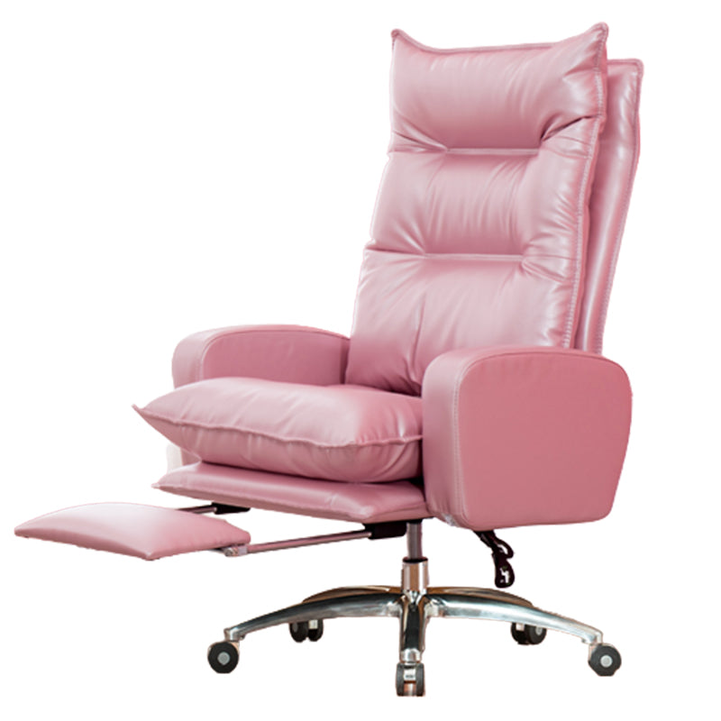 Modern Padded Arms Managers Chair Adjustable Seat Height Chair Pink 1 Piece Clearhalo 'furn' 'furn_office_chair' 'Furniture' 'Office Chairs' 'Office Furniture' 'office_chair' 5934379