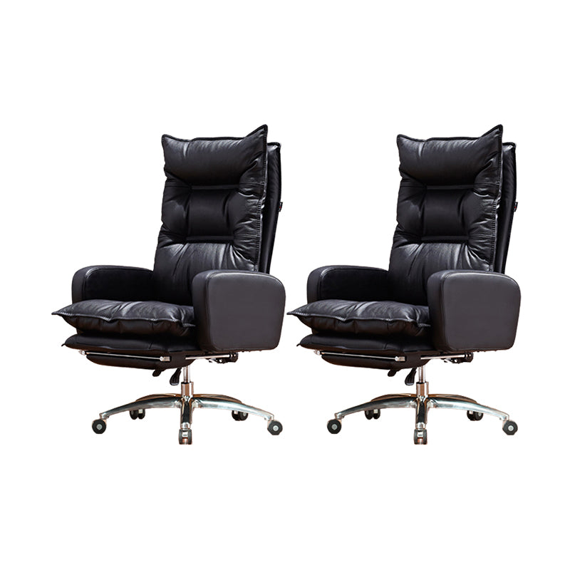 Modern Padded Arms Managers Chair Adjustable Seat Height Chair Black 2 Piece Set Clearhalo 'furn' 'furn_office_chair' 'Furniture' 'Office Chairs' 'Office Furniture' 'office_chair' 5934381