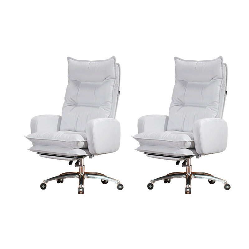 Modern Padded Arms Managers Chair Adjustable Seat Height Chair White 2 Piece Set Clearhalo 'furn' 'furn_office_chair' 'Furniture' 'Office Chairs' 'Office Furniture' 'office_chair' 5934383