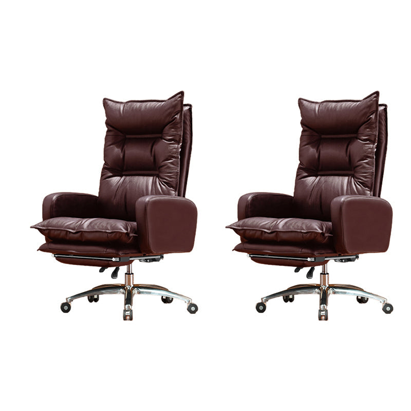 Modern Padded Arms Managers Chair Adjustable Seat Height Chair Coffee 2 Piece Set Clearhalo 'furn' 'furn_office_chair' 'Furniture' 'Office Chairs' 'Office Furniture' 'office_chair' 5934388