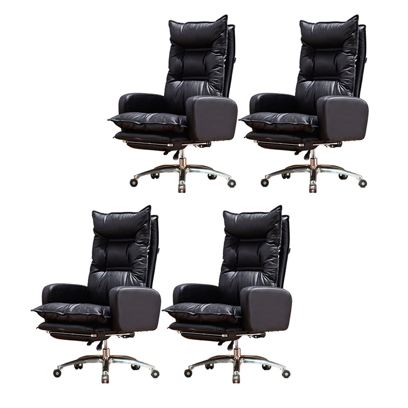 Modern Padded Arms Managers Chair Adjustable Seat Height Chair Black 4 Piece Set Clearhalo 'furn' 'furn_office_chair' 'Furniture' 'Office Chairs' 'Office Furniture' 'office_chair' 5934391