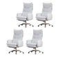 Modern Padded Arms Managers Chair Adjustable Seat Height Chair White 4 Piece Set Clearhalo 'furn' 'furn_office_chair' 'Furniture' 'Office Chairs' 'Office Furniture' 'office_chair' 5934392
