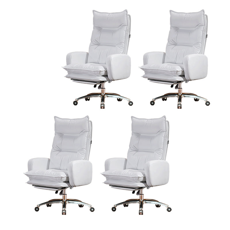 Modern Padded Arms Managers Chair Adjustable Seat Height Chair White 4 Piece Set Clearhalo 'furn' 'furn_office_chair' 'Furniture' 'Office Chairs' 'Office Furniture' 'office_chair' 5934392