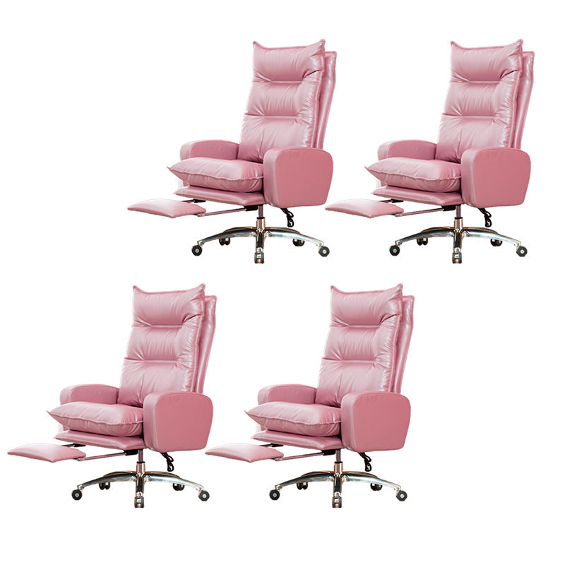 Modern Padded Arms Managers Chair Adjustable Seat Height Chair Pink 4 Piece Set Clearhalo 'furn' 'furn_office_chair' 'Furniture' 'Office Chairs' 'Office Furniture' 'office_chair' 5934394