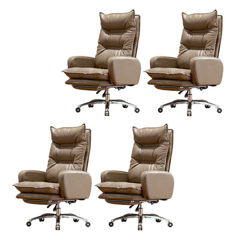 Modern Padded Arms Managers Chair Adjustable Seat Height Chair Khaki 4 Piece Set Clearhalo 'furn' 'furn_office_chair' 'Furniture' 'Office Chairs' 'Office Furniture' 'office_chair' 5934396