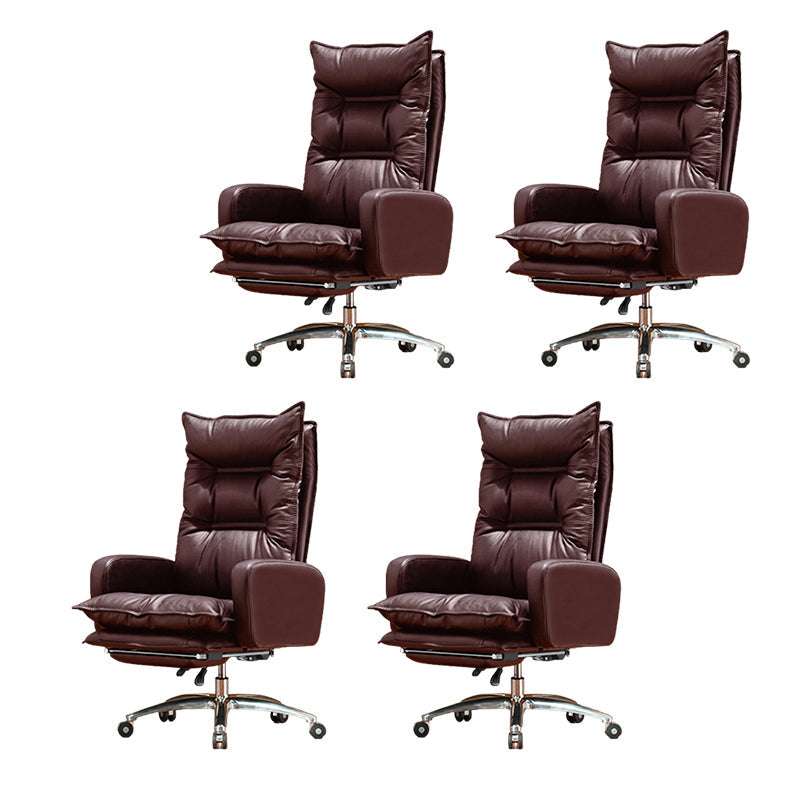 Modern Padded Arms Managers Chair Adjustable Seat Height Chair Coffee 4 Piece Set Clearhalo 'furn' 'furn_office_chair' 'Furniture' 'Office Chairs' 'Office Furniture' 'office_chair' 5934399