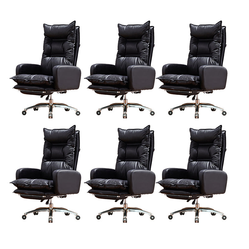 Modern Padded Arms Managers Chair Adjustable Seat Height Chair Black 6 Piece Set Clearhalo 'furn' 'furn_office_chair' 'Furniture' 'Office Chairs' 'Office Furniture' 'office_chair' 5934400
