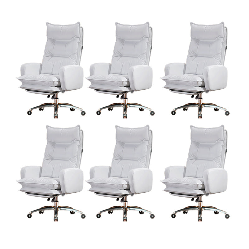 Modern Padded Arms Managers Chair Adjustable Seat Height Chair White 6 Piece Set Clearhalo 'furn' 'furn_office_chair' 'Furniture' 'Office Chairs' 'Office Furniture' 'office_chair' 5934401