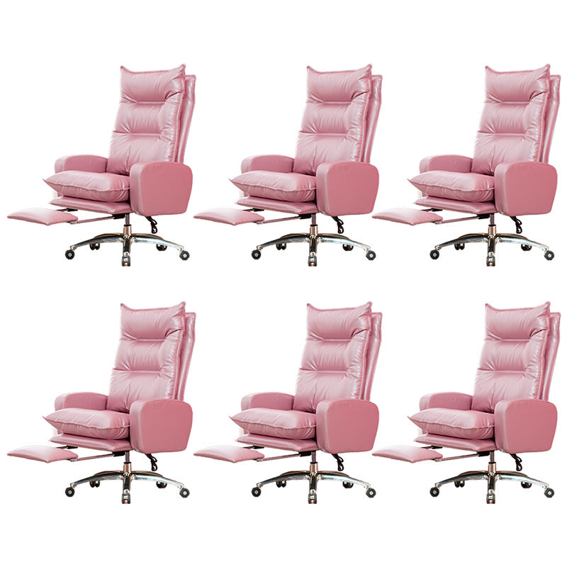 Modern Padded Arms Managers Chair Adjustable Seat Height Chair Pink 6 Piece Set Clearhalo 'furn' 'furn_office_chair' 'Furniture' 'Office Chairs' 'Office Furniture' 'office_chair' 5934402