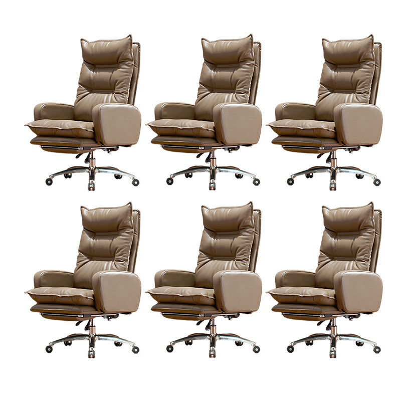 Modern Padded Arms Managers Chair Adjustable Seat Height Chair Khaki 6 Piece Set Clearhalo 'furn' 'furn_office_chair' 'Furniture' 'Office Chairs' 'Office Furniture' 'office_chair' 5934403