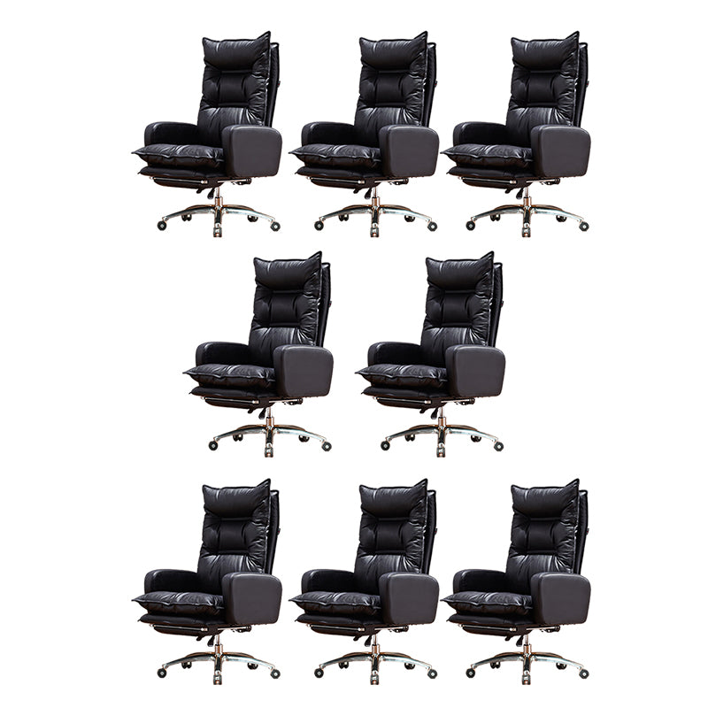 Modern Padded Arms Managers Chair Adjustable Seat Height Chair Black 8 Piece Set Clearhalo 'furn' 'furn_office_chair' 'Furniture' 'Office Chairs' 'Office Furniture' 'office_chair' 5934405