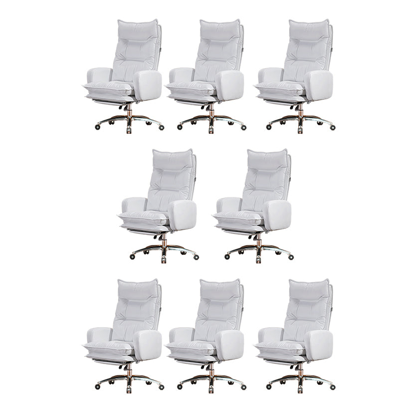 Modern Padded Arms Managers Chair Adjustable Seat Height Chair White 8 Piece Set Clearhalo 'furn' 'furn_office_chair' 'Furniture' 'Office Chairs' 'Office Furniture' 'office_chair' 5934406