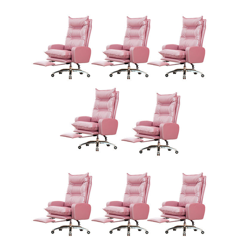 Modern Padded Arms Managers Chair Adjustable Seat Height Chair Pink 8 Piece Set Clearhalo 'furn' 'furn_office_chair' 'Furniture' 'Office Chairs' 'Office Furniture' 'office_chair' 5934407