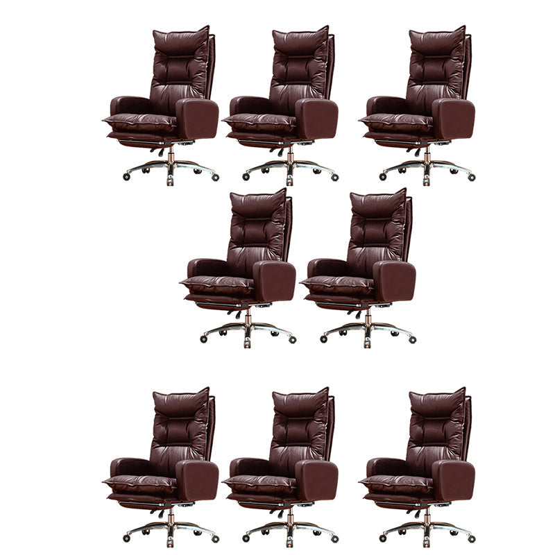 Modern Padded Arms Managers Chair Adjustable Seat Height Chair Coffee 8 Piece Set Clearhalo 'furn' 'furn_office_chair' 'Furniture' 'Office Chairs' 'Office Furniture' 'office_chair' 5934409