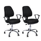 Contemporary Arm Chair Adjustable Seat Height Fixed Arms Black Office Chair 2 Piece Set Clearhalo 'furn' 'furn_office_chair' 'Furniture' 'Office Chairs' 'Office Furniture' 'office_chair' 5934412