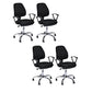 Contemporary Arm Chair Adjustable Seat Height Fixed Arms Black Office Chair 4 Piece Set Clearhalo 'furn' 'furn_office_chair' 'Furniture' 'Office Chairs' 'Office Furniture' 'office_chair' 5934413