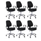 Contemporary Arm Chair Adjustable Seat Height Fixed Arms Black Office Chair 6 Piece Set Clearhalo 'furn' 'furn_office_chair' 'Furniture' 'Office Chairs' 'Office Furniture' 'office_chair' 5934415
