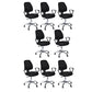 Contemporary Arm Chair Adjustable Seat Height Fixed Arms Black Office Chair 8 Piece Set Clearhalo 'furn' 'furn_office_chair' 'Furniture' 'Office Chairs' 'Office Furniture' 'office_chair' 5934417