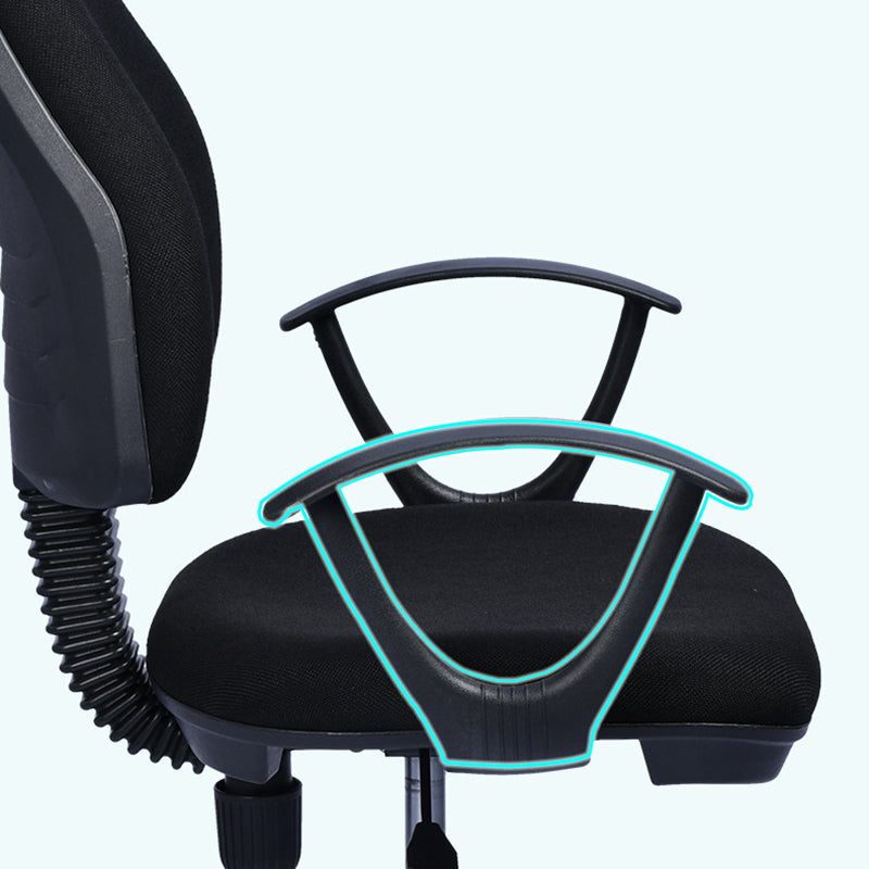 Contemporary Arm Chair Adjustable Seat Height Fixed Arms Black Office Chair Clearhalo 'furn' 'furn_office_chair' 'Furniture' 'Office Chairs' 'Office Furniture' 'office_chair' 5934423