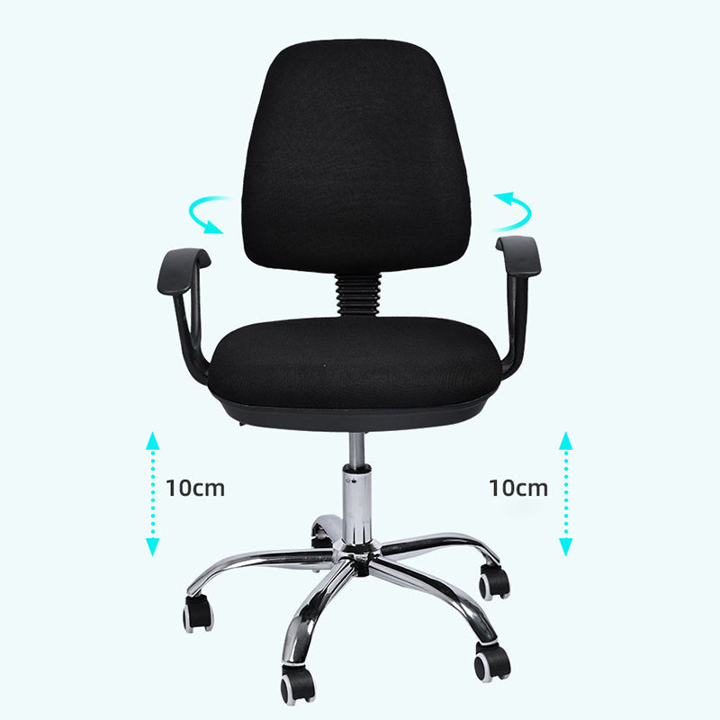 Contemporary Arm Chair Adjustable Seat Height Fixed Arms Black Office Chair Clearhalo 'furn' 'furn_office_chair' 'Furniture' 'Office Chairs' 'Office Furniture' 'office_chair' 5934424