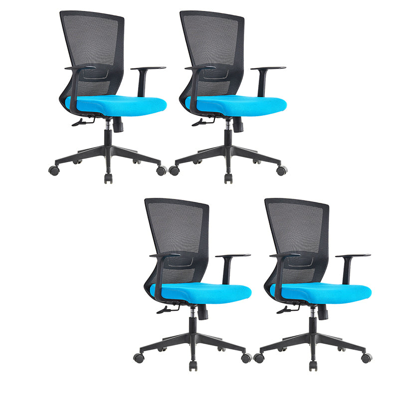 Contemporary Arm Chair Adjustable Seat Height Fixed Arms Nylon Office Chair 4 Piece Set Clearhalo 'furn' 'furn_office_chair' 'Furniture' 'Office Chairs' 'Office Furniture' 'office_chair' 5934428