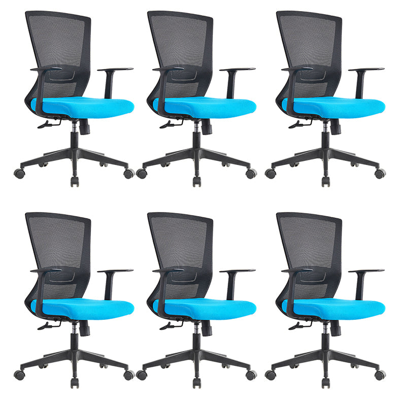 Contemporary Arm Chair Adjustable Seat Height Fixed Arms Nylon Office Chair 6 Piece Set Clearhalo 'furn' 'furn_office_chair' 'Furniture' 'Office Chairs' 'Office Furniture' 'office_chair' 5934430
