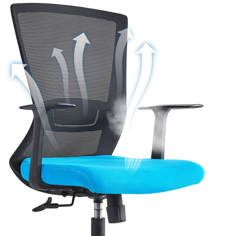 Contemporary Arm Chair Adjustable Seat Height Fixed Arms Nylon Office Chair Clearhalo 'furn' 'furn_office_chair' 'Furniture' 'Office Chairs' 'Office Furniture' 'office_chair' 5934437