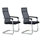 Contemporary Ergonomic Office Chair No Wheels Fixed Arms Task Chair Black 2 Piece Set High-Back (Over 22 in.) Clearhalo 'furn' 'furn_office_chair' 'Furniture' 'Office Chairs' 'Office Furniture' 'office_chair' 5934501