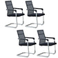 Contemporary Ergonomic Office Chair No Wheels Fixed Arms Task Chair Black 4 Piece Set Mid-Back (14-22 in.) Clearhalo 'furn' 'furn_office_chair' 'Furniture' 'Office Chairs' 'Office Furniture' 'office_chair' 5934512