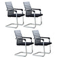 Contemporary Ergonomic Office Chair No Wheels Fixed Arms Task Chair Black-Gray 4 Piece Set Mid-Back (14-22 in.) Clearhalo 'furn' 'furn_office_chair' 'Furniture' 'Office Chairs' 'Office Furniture' 'office_chair' 5934520