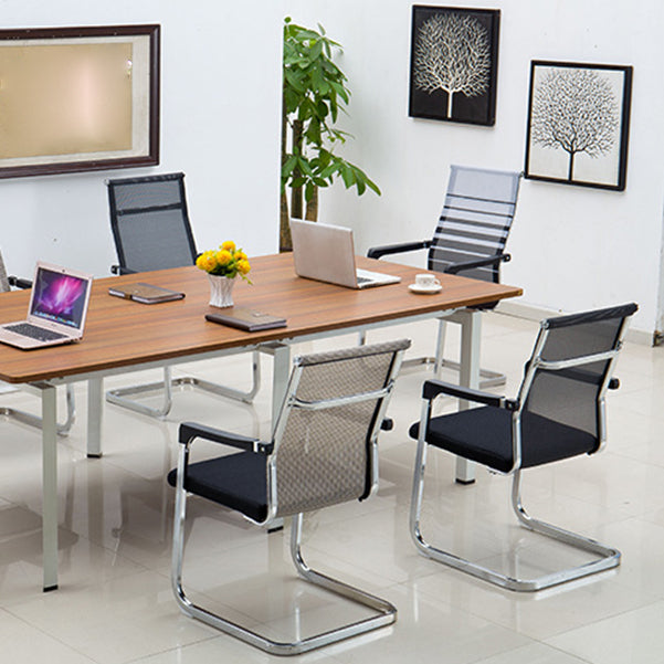 Contemporary Ergonomic Office Chair No Wheels Fixed Arms Task Chair Clearhalo 'furn' 'furn_office_chair' 'Furniture' 'Office Chairs' 'Office Furniture' 'office_chair' 5934523