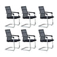 Contemporary Ergonomic Office Chair No Wheels Fixed Arms Task Chair Black 6 Piece Set Mid-Back (14-22 in.) Clearhalo 'furn' 'furn_office_chair' 'Furniture' 'Office Chairs' 'Office Furniture' 'office_chair' 5934524