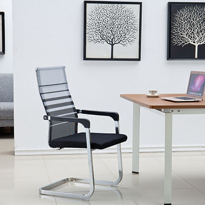 Contemporary Ergonomic Office Chair No Wheels Fixed Arms Task Chair Clearhalo 'furn' 'furn_office_chair' 'Furniture' 'Office Chairs' 'Office Furniture' 'office_chair' 5934527