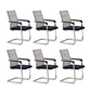 Contemporary Ergonomic Office Chair No Wheels Fixed Arms Task Chair Black-Brown 6 Piece Set Mid-Back (14-22 in.) Clearhalo 'furn' 'furn_office_chair' 'Furniture' 'Office Chairs' 'Office Furniture' 'office_chair' 5934528