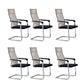 Contemporary Ergonomic Office Chair No Wheels Fixed Arms Task Chair Black-Brown 6 Piece Set High-Back (Over 22 in.) Clearhalo 'furn' 'furn_office_chair' 'Furniture' 'Office Chairs' 'Office Furniture' 'office_chair' 5934529