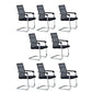 Contemporary Ergonomic Office Chair No Wheels Fixed Arms Task Chair Black 8 Piece Set Mid-Back (14-22 in.) Clearhalo 'furn' 'furn_office_chair' 'Furniture' 'Office Chairs' 'Office Furniture' 'office_chair' 5934532