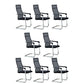 Contemporary Ergonomic Office Chair No Wheels Fixed Arms Task Chair Black 8 Piece Set High-Back (Over 22 in.) Clearhalo 'furn' 'furn_office_chair' 'Furniture' 'Office Chairs' 'Office Furniture' 'office_chair' 5934533