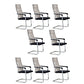 Contemporary Ergonomic Office Chair No Wheels Fixed Arms Task Chair Black-Brown 8 Piece Set High-Back (Over 22 in.) Clearhalo 'furn' 'furn_office_chair' 'Furniture' 'Office Chairs' 'Office Furniture' 'office_chair' 5934535
