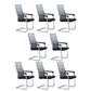 Contemporary Ergonomic Office Chair No Wheels Fixed Arms Task Chair Black-Gray 8 Piece Set High-Back (Over 22 in.) Clearhalo 'furn' 'furn_office_chair' 'Furniture' 'Office Chairs' 'Office Furniture' 'office_chair' 5934537
